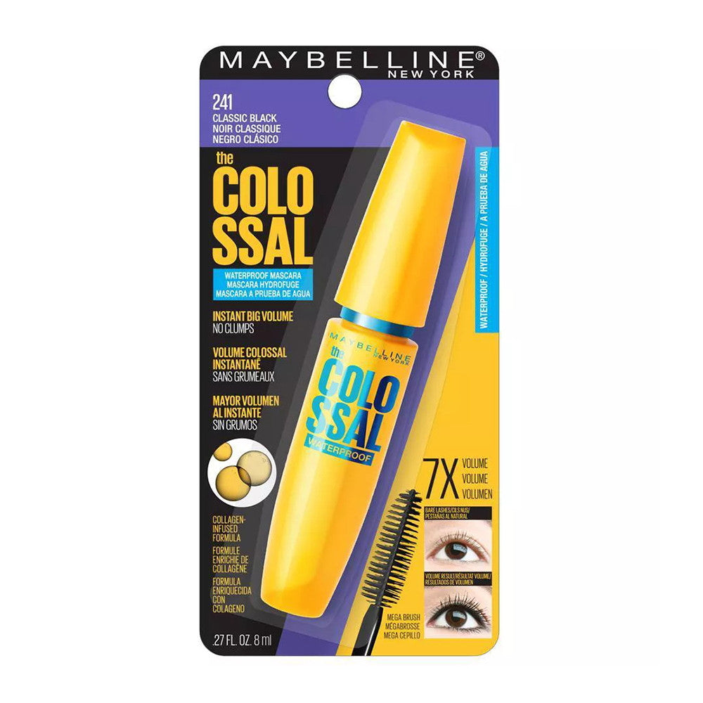Maybelline The Colossal Waterproof Mascara, Volumizing, Classic Black, 0.27 Oz