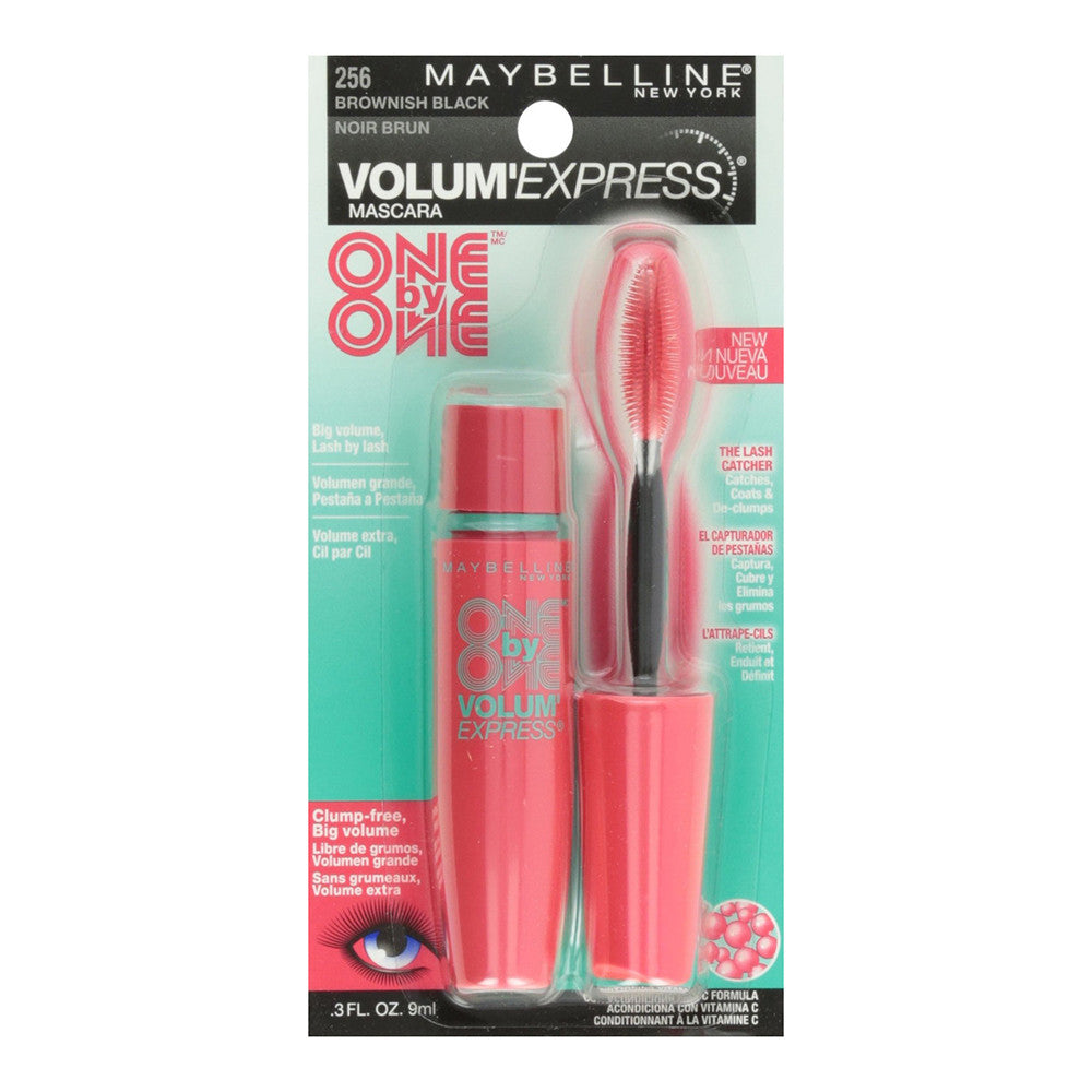 Maybelline New York Volum Express Washable Mascara, 256 Brownish Black, 0.3 Oz