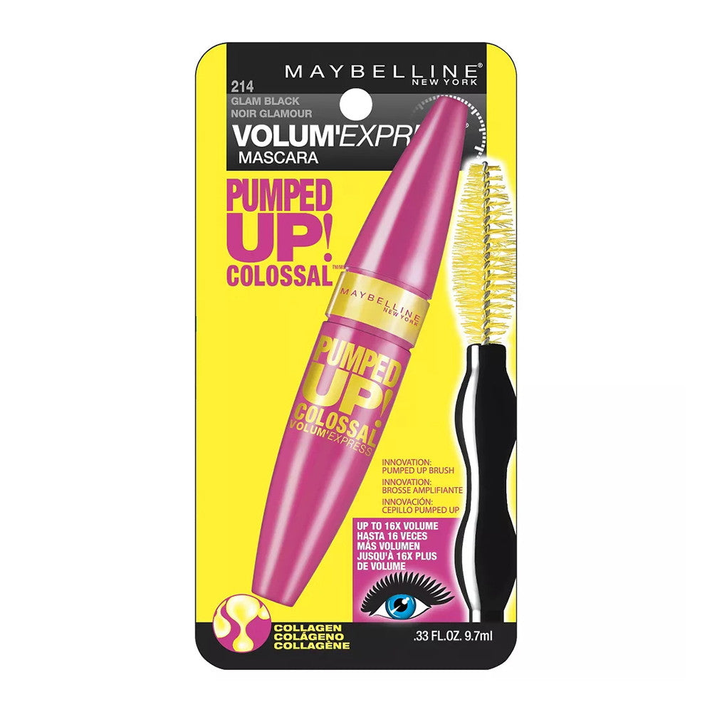 Maybelline Volum Express Pumped Up Colossal Mascara, Glam Black, 1 Ea