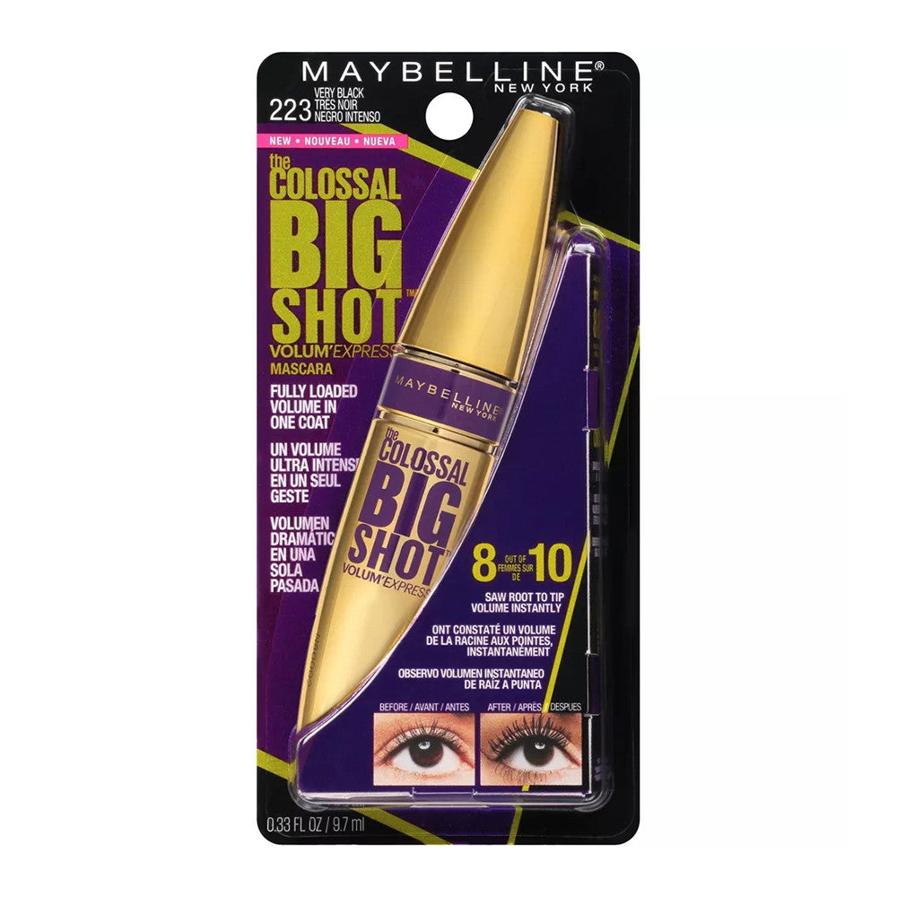 Maybelline Volum Express The Colossal Big Shot Washable Mascara, Blackest Black, 1 Ea