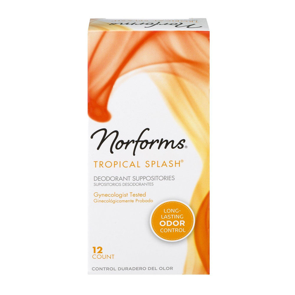 Norforms Tropical Splash Long Lasting Feminine Deodorant Suppositories, 12 Ea