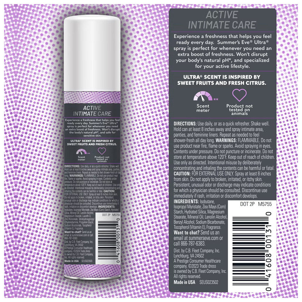 Summers Eve Feminine Deodorant Spray, Ultra Extra Strength, 2 Oz