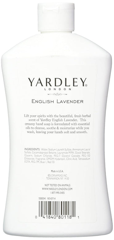 Yardley London Luxurious Liquid Hand Soap, Flowering English Lavender, 16 Oz