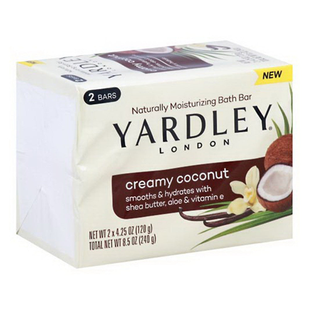 Yardley London Creamy Coconut Moisturizing Bath Bar Soap, 2 Ea