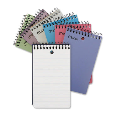 Mead Poly Cover 3X5 Wire Memo, 100 Sheets, Assorted Colors, 1 Ea