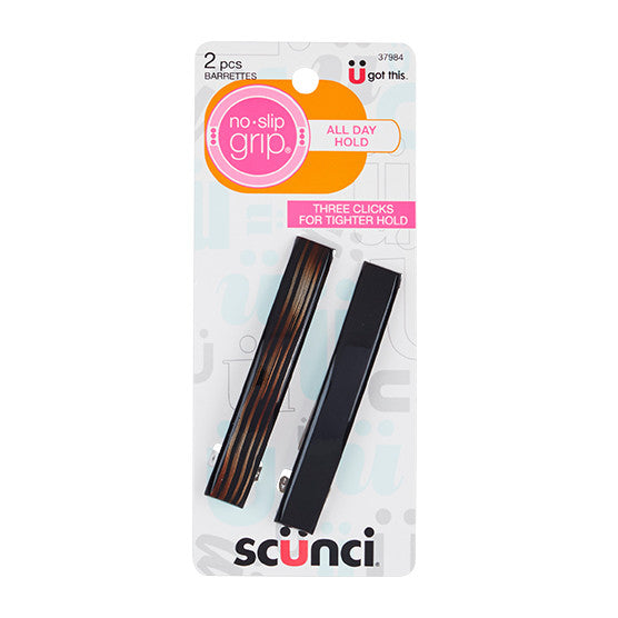 Scunci No Slip Grip Auto Clasp Barrettes, 2 Ea