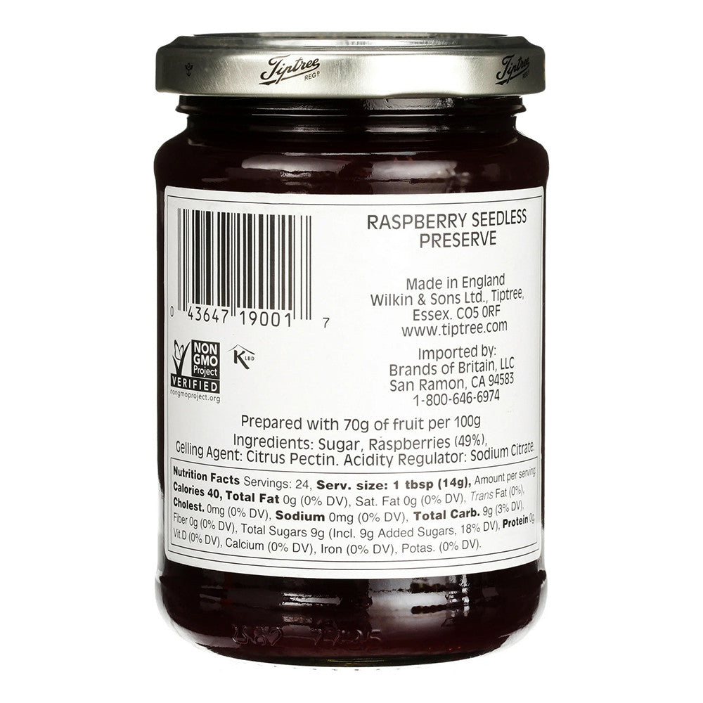 Tiptree Raspberry Seedless Preserve, 12 Oz