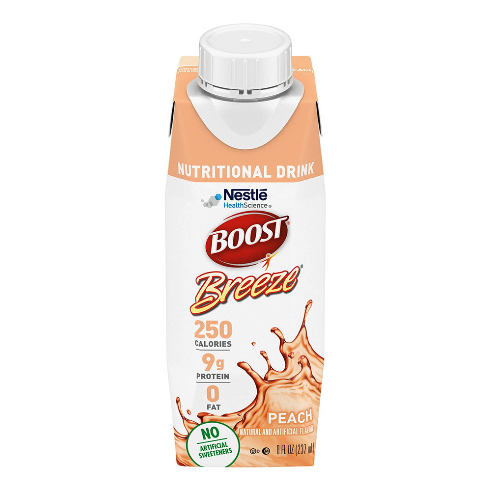 Nestle Boost Breeze Nutritional Drink, Peach Flavor, 24 Ea