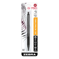 Zebra G 750 Premium Metal Barrel Retractable Gel Pen, 1 Ea