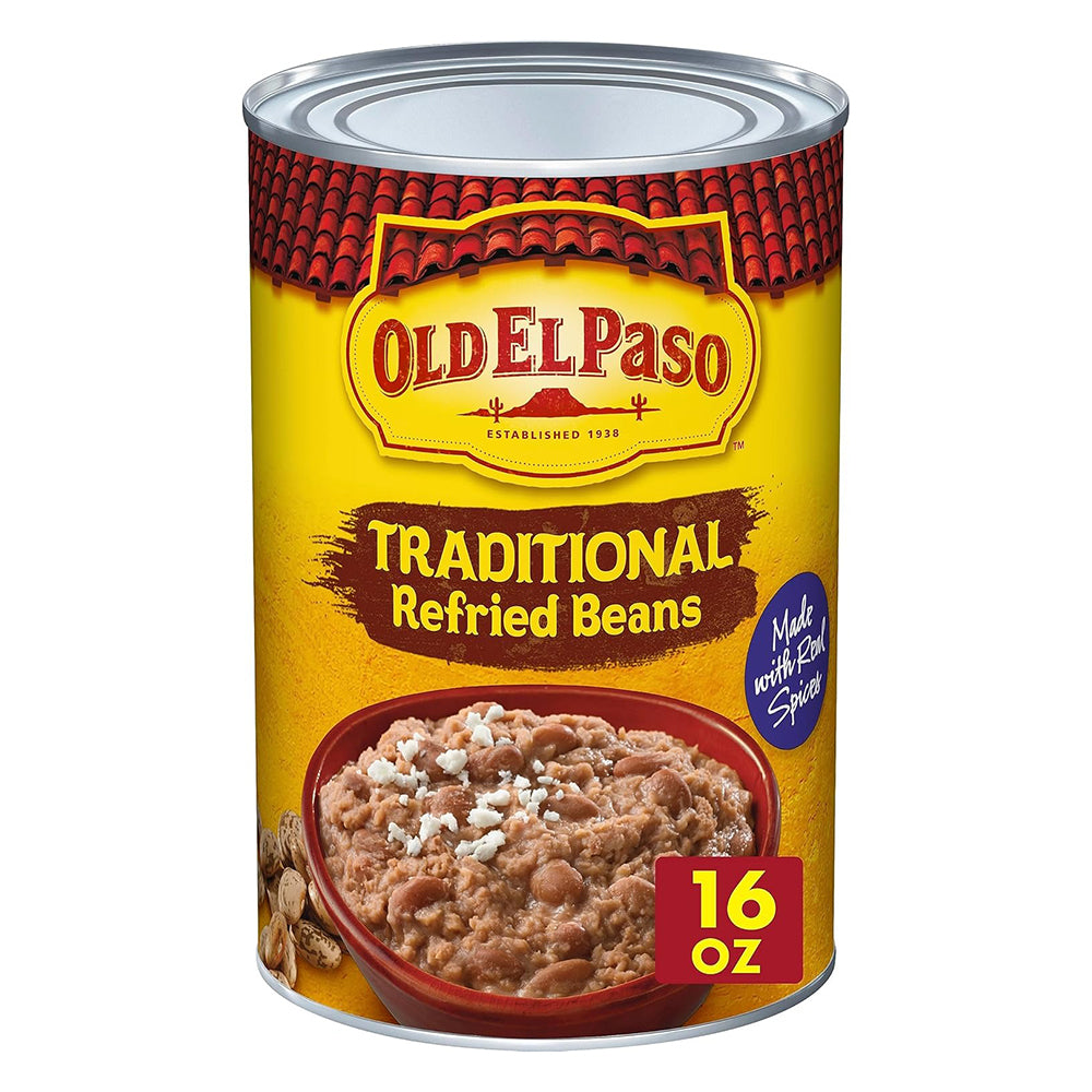 Old El Paso Traditional Canned Refried Beans for Tacos and Burritos 16Oz (453g)