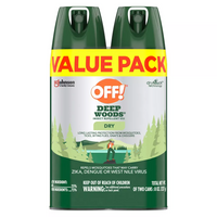 Off Deep Woods Insect Repellant VIII Dry, 2 Ea