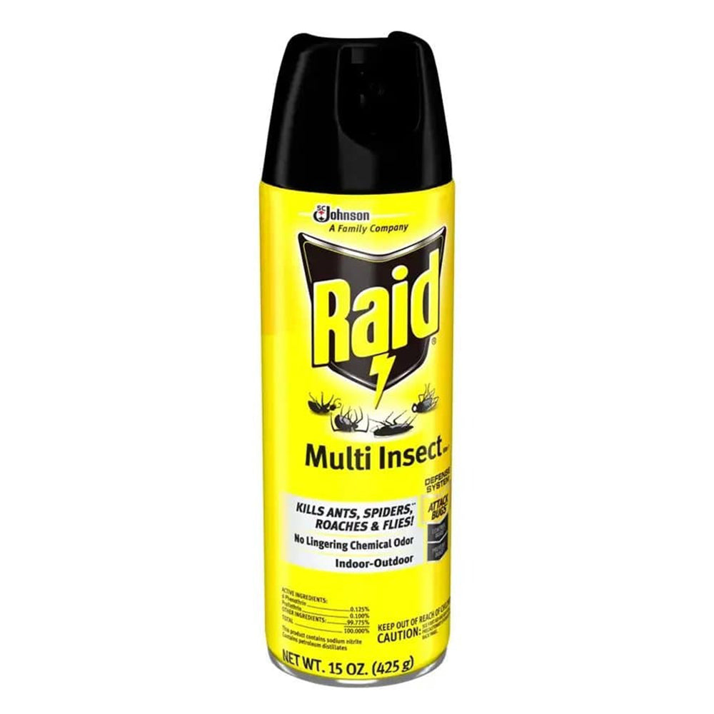 Raid Multi Insect Killer Spray Kills Ants Spiders Roaches and Flies for Indoor and Outdoor Use 15Oz (425g)