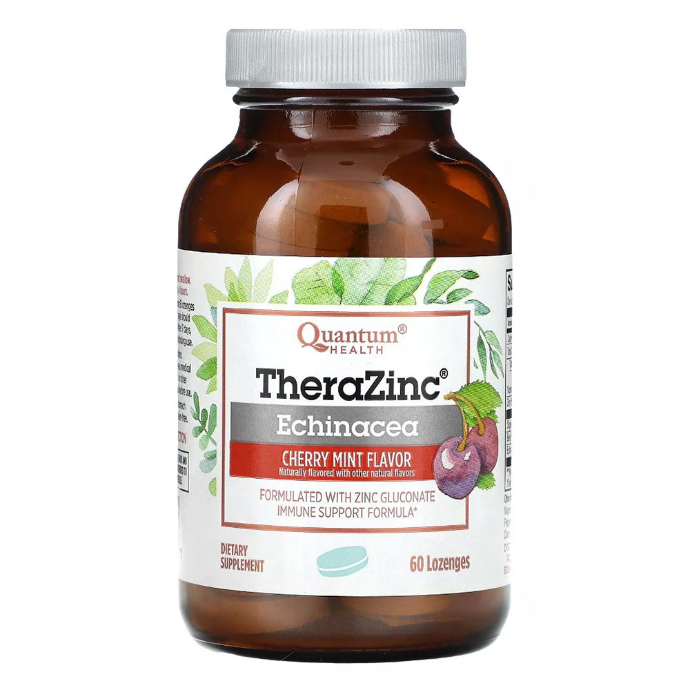 Quantum Health TheraZinc Echinacea Immune Support Formula Lozenges Cherry Mint 60Ea
