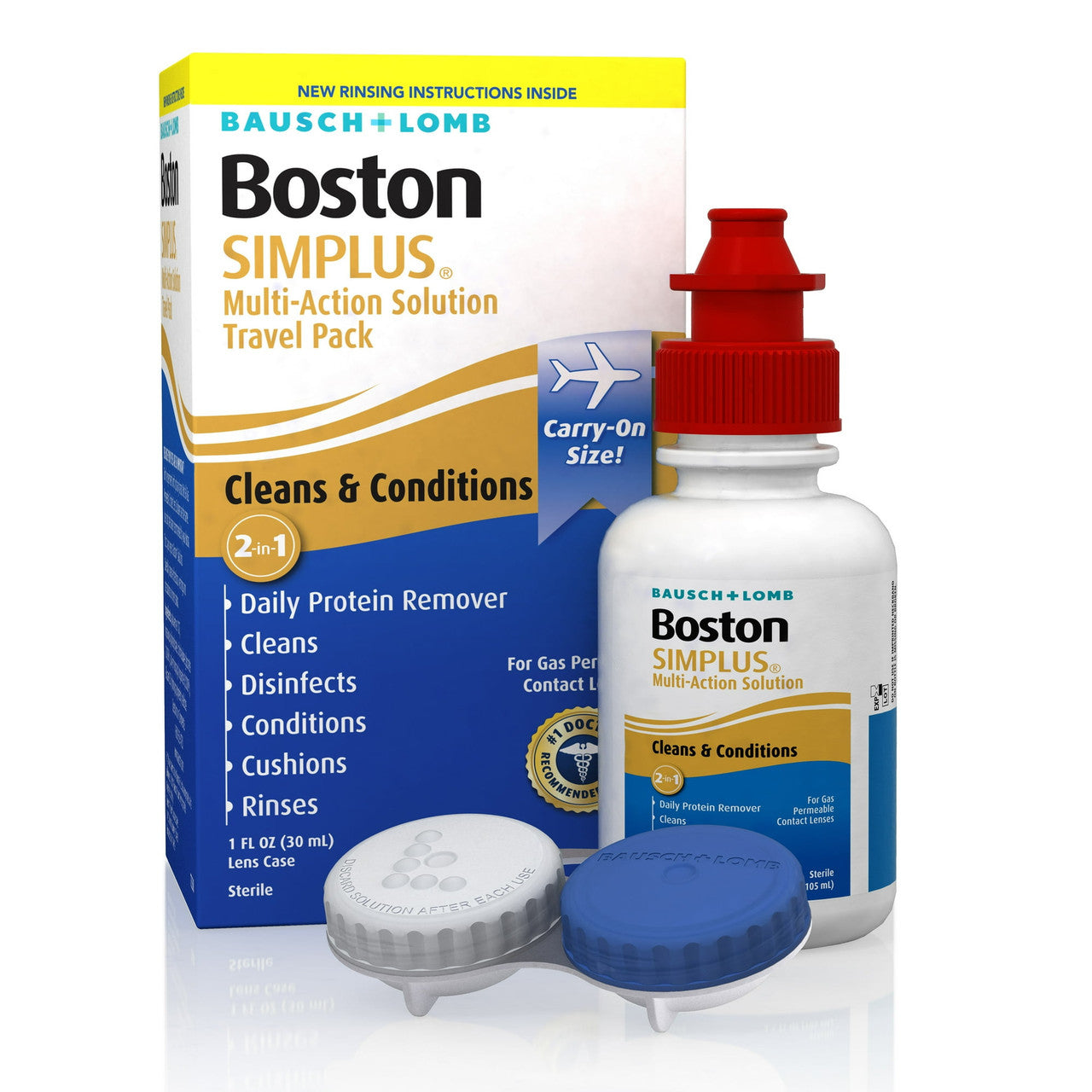 Boston Simplus Multi Action Contact Lens Solution, Travel Kit By Bausch And Lomb - 1 Oz