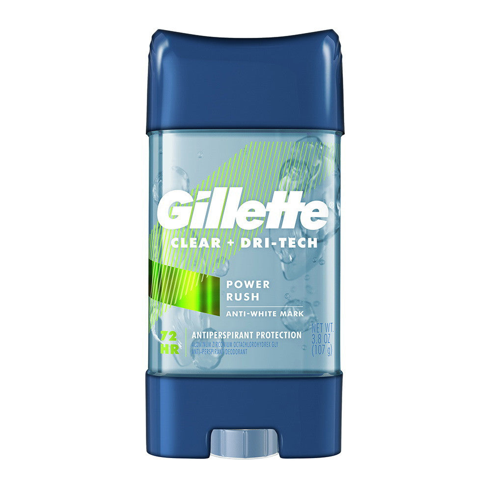 Gillette Power Rush Clear Gel Men's Antiperspirant and Deodorant, 3.8 Oz