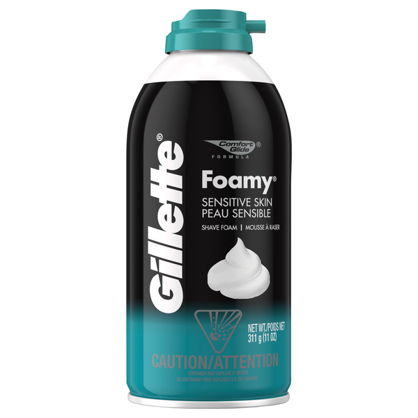 Gillette Foamy Shave Cream For Sensitive Skin - 11 Oz