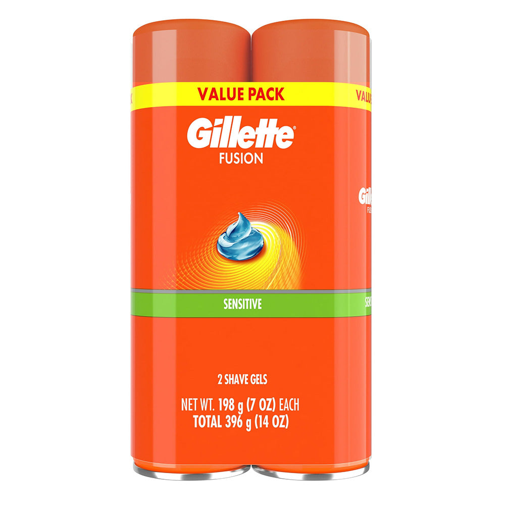 Gillette Fusion Ultra Sensitive Shave Gel Twin Pack for Men 7Oz (198g)