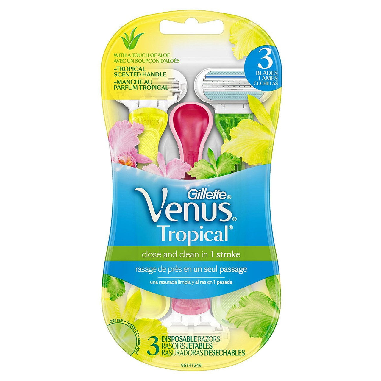 Gillette Venus Tropical Multicolor Disposable Razors, 3 Ea