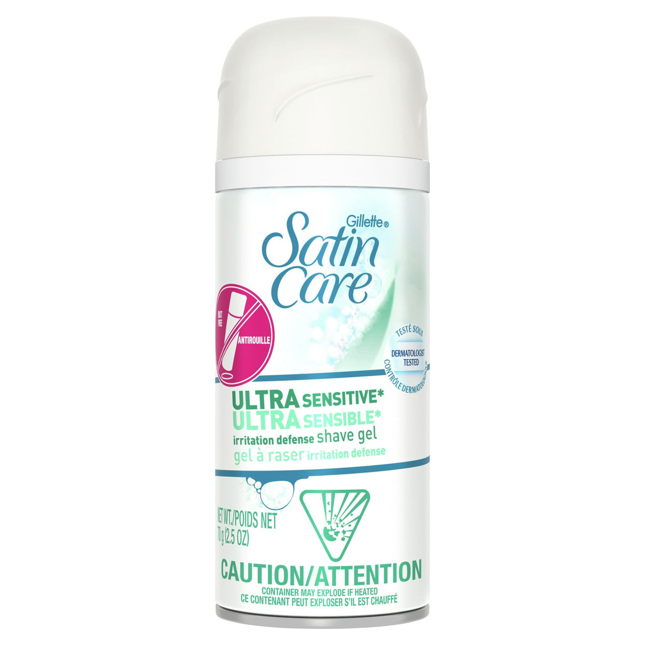 Gillette Satin Care Shave Gel Ultra Sensitive, 2.5 Oz