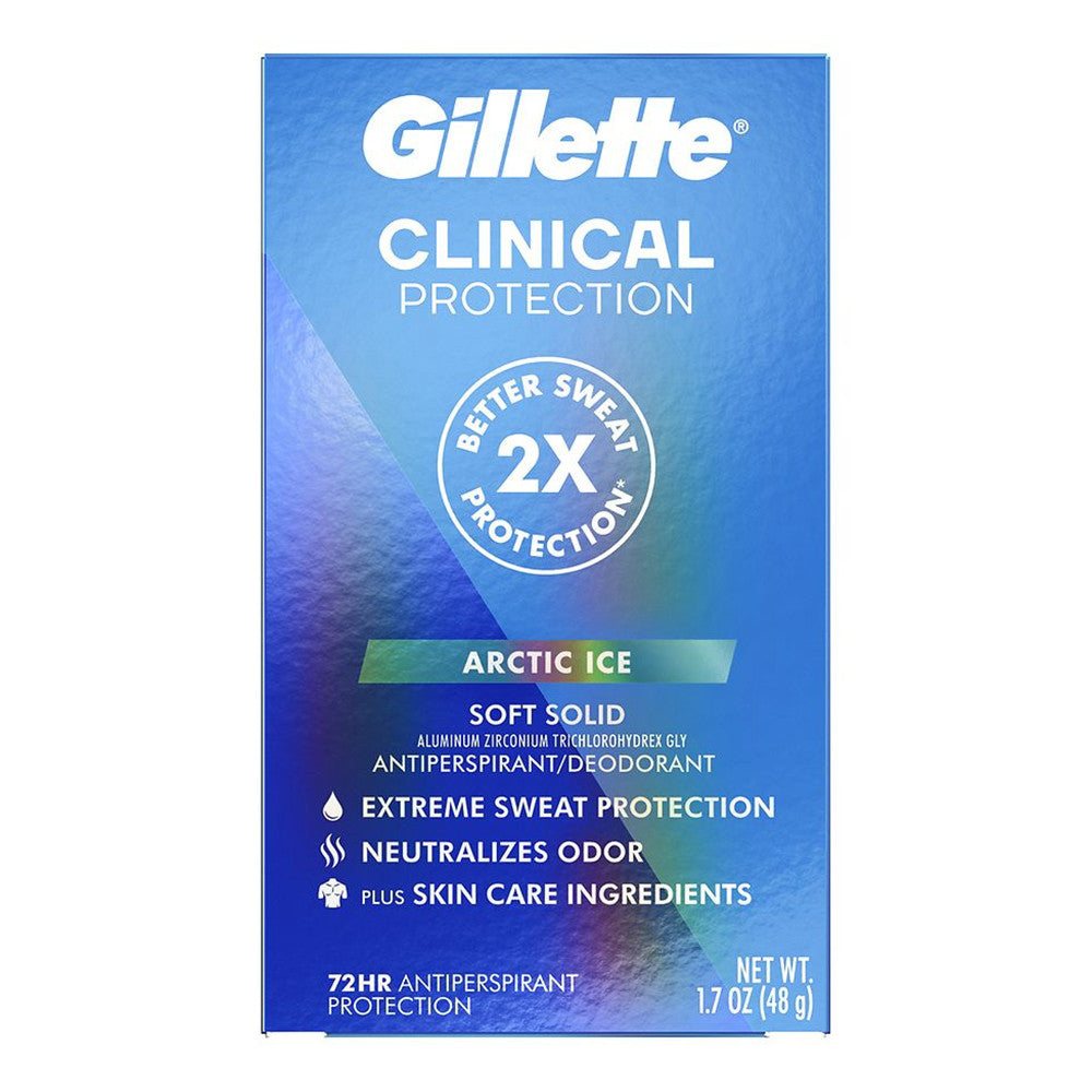 Gillette Clinical Protection Soft Solid Antiperspirant Deodorant, Arctic Ice, 1.7 Oz