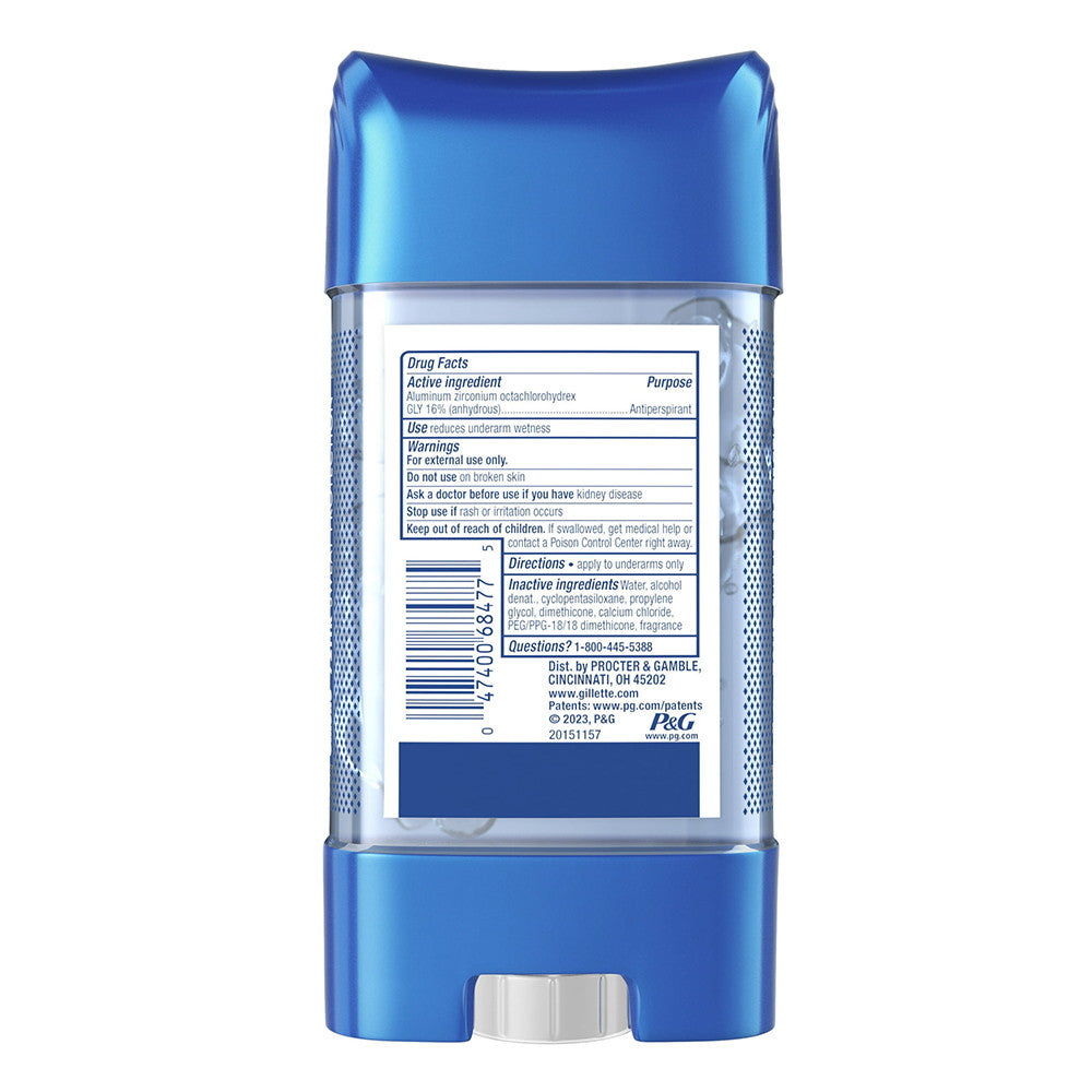 Gillette Clear Shield Gel Antiperspirant and Deodorant for Men Fresh Amber Scent, 3.8 Oz