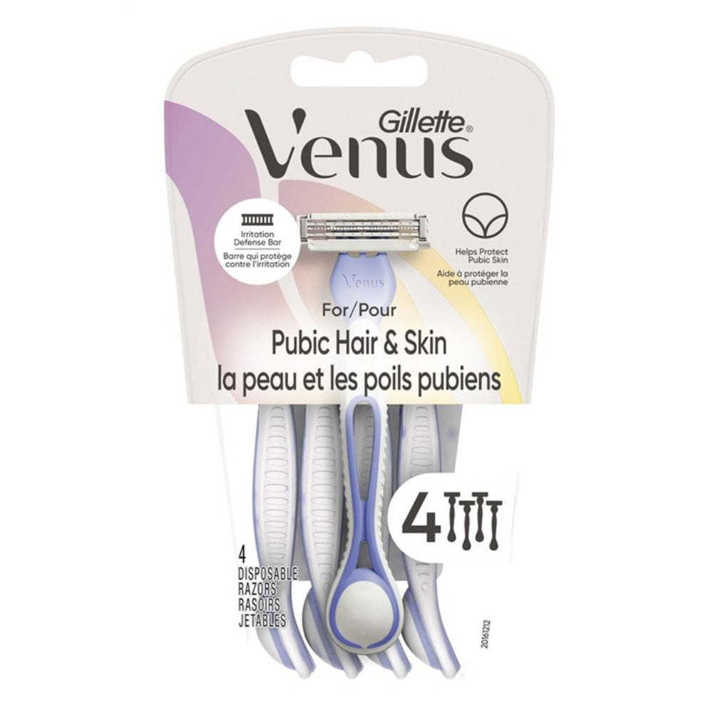 Gillette Venus Pubic Hair and Skin Disposable Razors for Women 4Ea ...