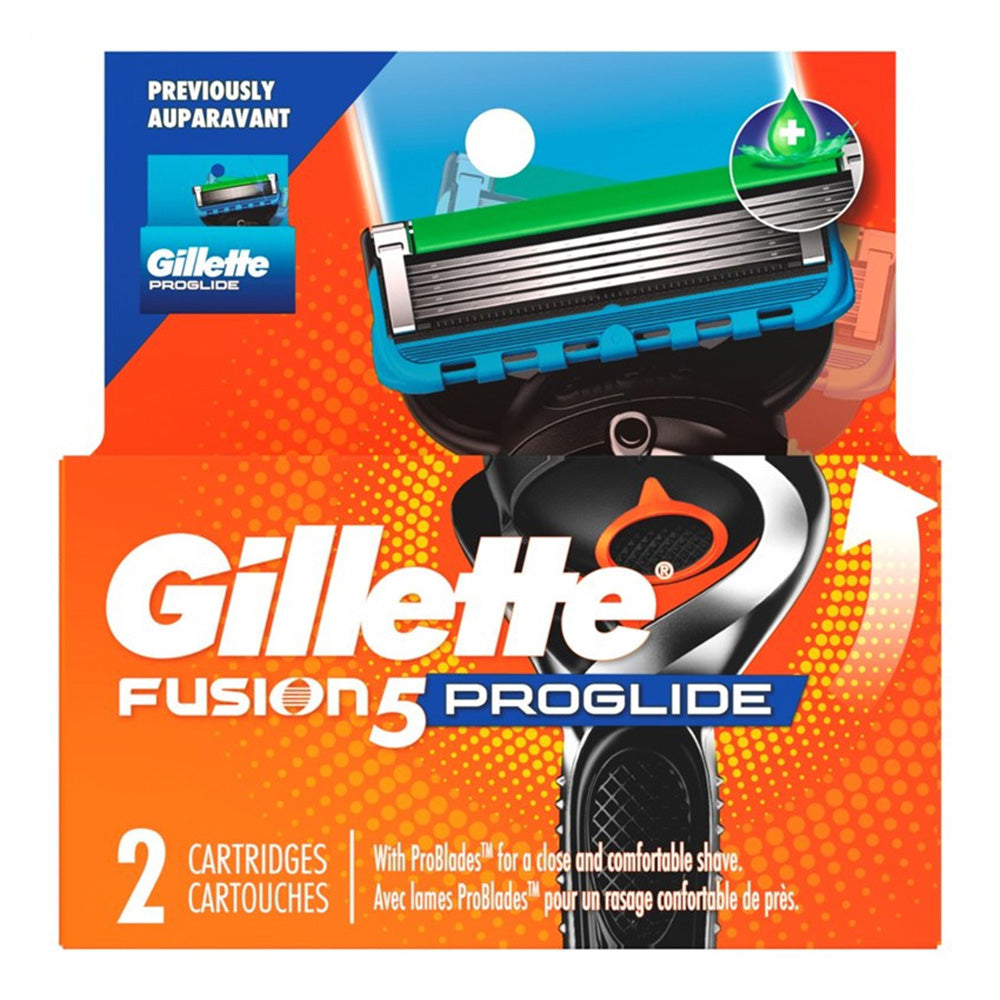 Gillette Mens Fusion5 ProGlide Razor Blade Refills for Smooth Comfortable Shave 2Ea