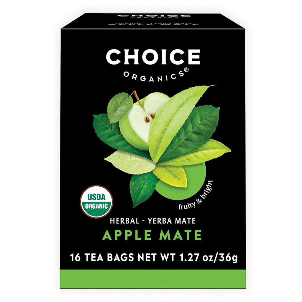 Choice Organics Apple Mate Tea Bags for Natural Energy 1.27Oz (36g) 16Ea