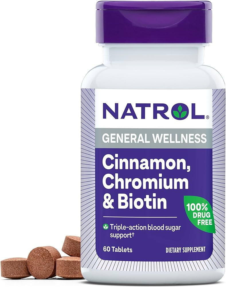 Natrol Cinnamon Biotin Chromium Dietary Supplement Capsules, 60 Ea