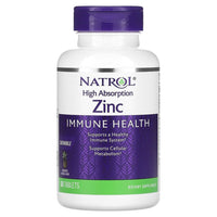 Natrol High Absorption Zinc Immune Health Support Tablets, Natural Pineapple Flavor, 60 Ea