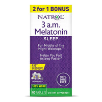 Natrol Melatonin Fast Dissolve 3 Mg Sleep Supplement Tablets, 60 Ea