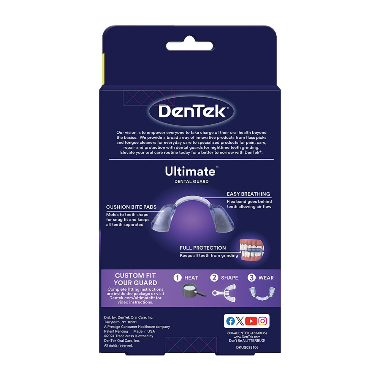 DenTek Ultimate Ultra Light Slim Dental Guard Design Custom Fit, 1 Ea