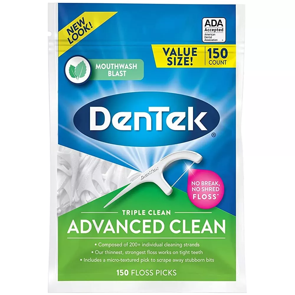 Dentek Triple Clean Floss Picks, 150 Ea