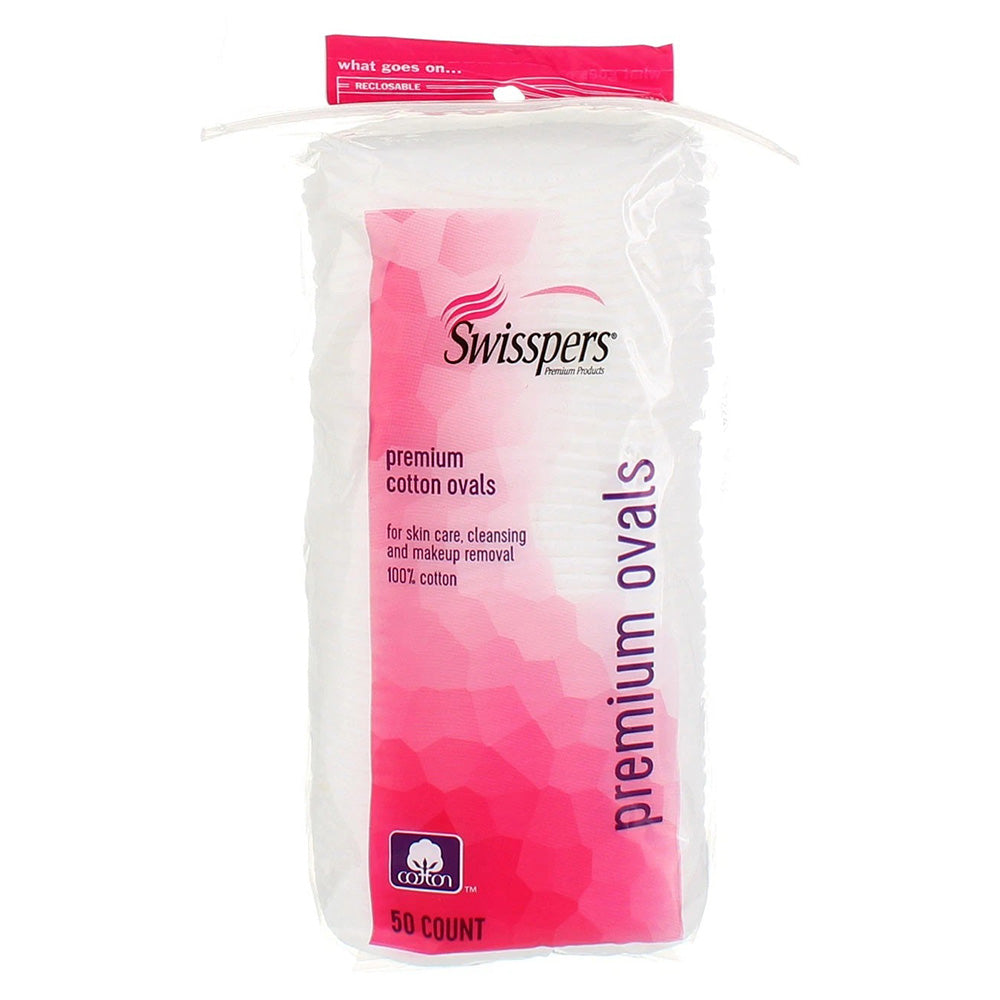 Swisspers Cotton Ovals Premium 100 Percent Cotton 50Ea