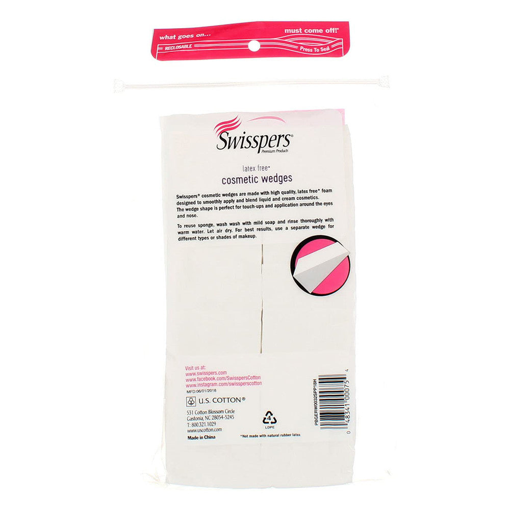 Swisspers Cosmetics Disposable Wedges, Latex-Free - 32 Each