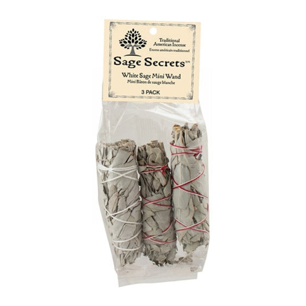 Sage Secrets White Sage Mini Wand, 3 Ea