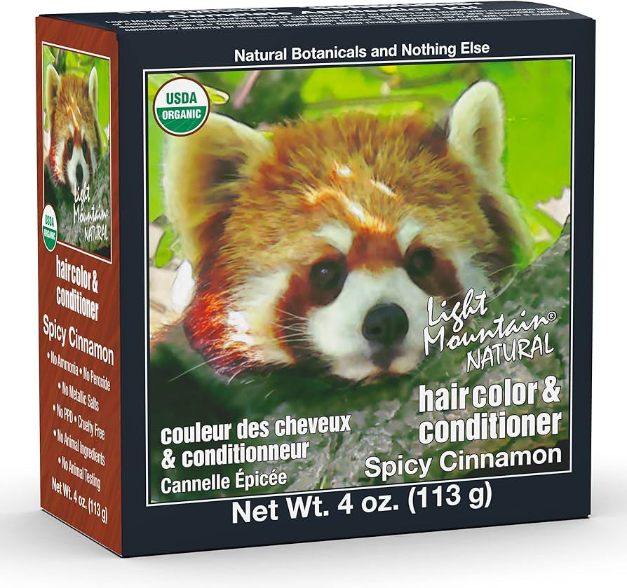 Light Mountain Natural Hair Color and Conditioner, Spicy Cinnamon, 4 Oz