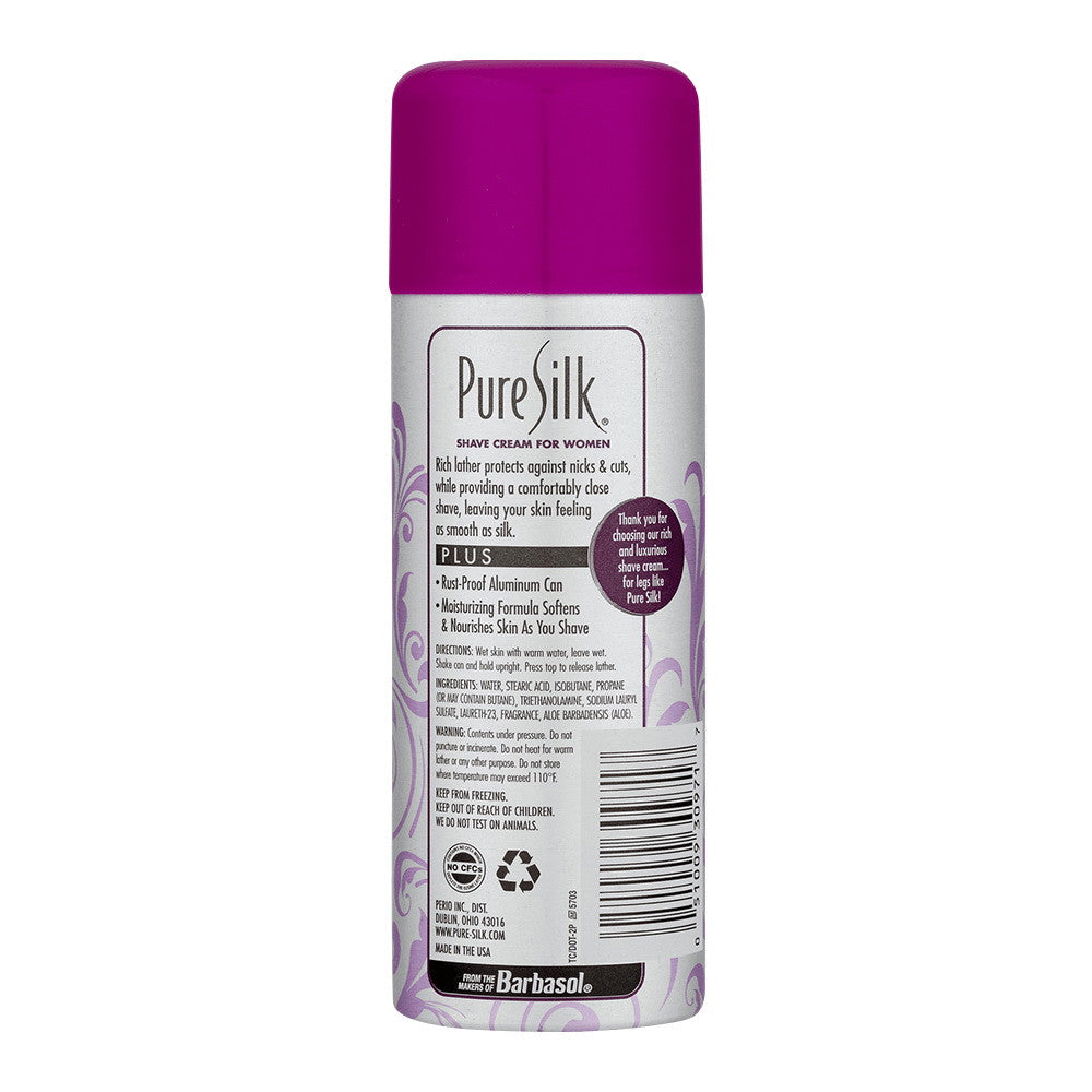 Pure Silk Spa Therapy Moisturizing Shave Cream For Women Raspberry Mist With Aloe Infusion, 5 Oz