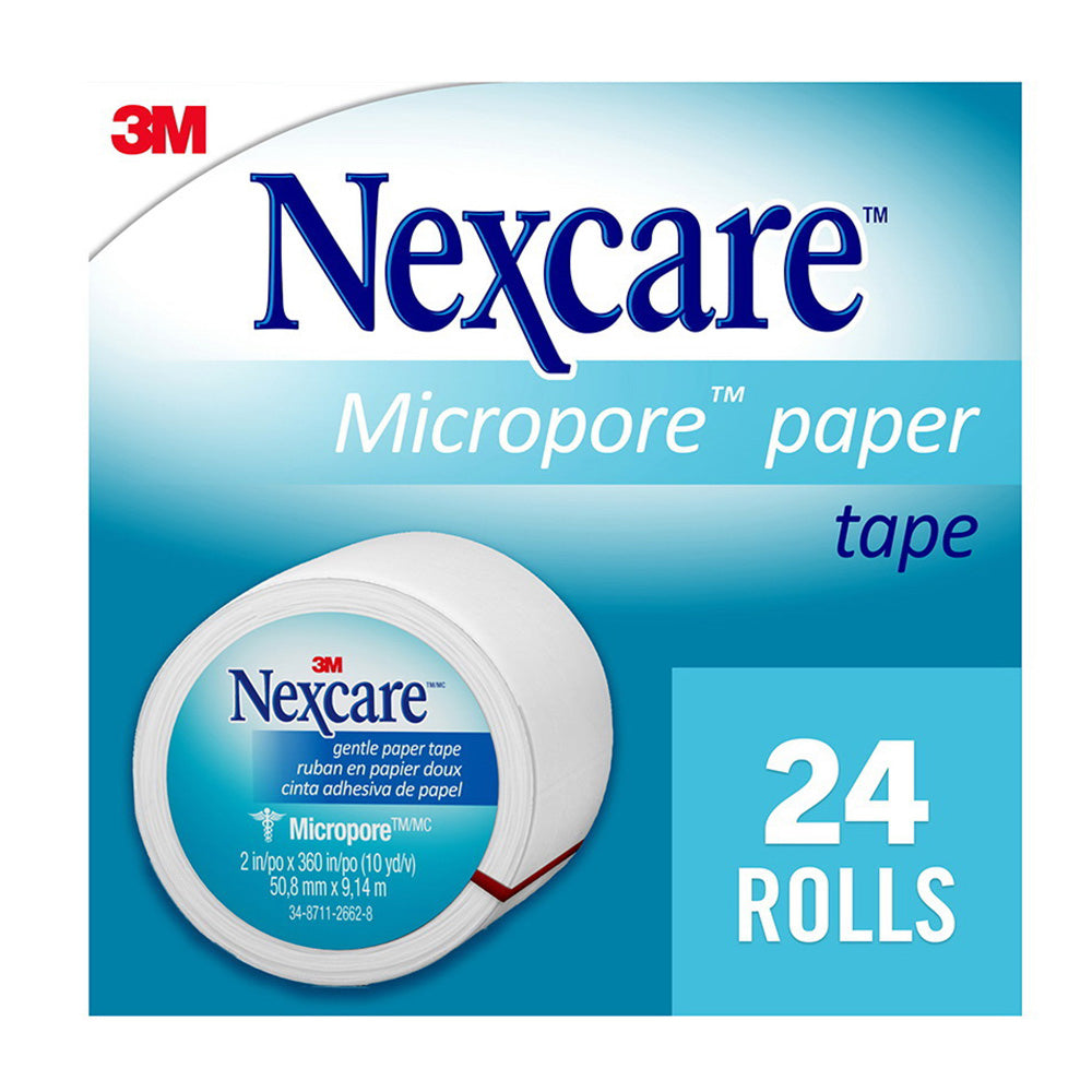 3M Nexcare Micropore Paper First Aid Tape, 1/2 Inch X 10 Yards, 24 Ea
