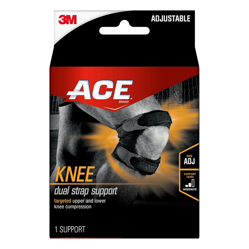 Ace Brand Dual Strap Knee Adjustable Compression and Support 1Ea