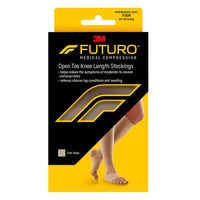 Futuro Medical Compression Open Toe Knee Length Stockings Unisex Medium Beige 1Ea