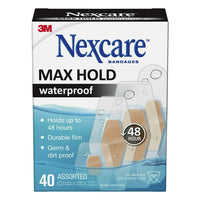 Nexcare Max Hold Assorted Waterproof Bandages, 40 Ea