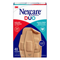 Nexcare Duo Flexible Fabric Knee or Elbow Holds Strong Bandages, 40 Ea
