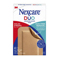Nexcare Duo Adhesive Gauze Pads, 4 Ea