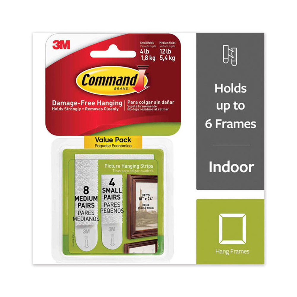 3M Command Picture Hanging Strips, Small And Medium, 12 Ea