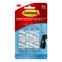 Command Mini Wall Hooks Clear Damage Free Decorating, 6 Ea