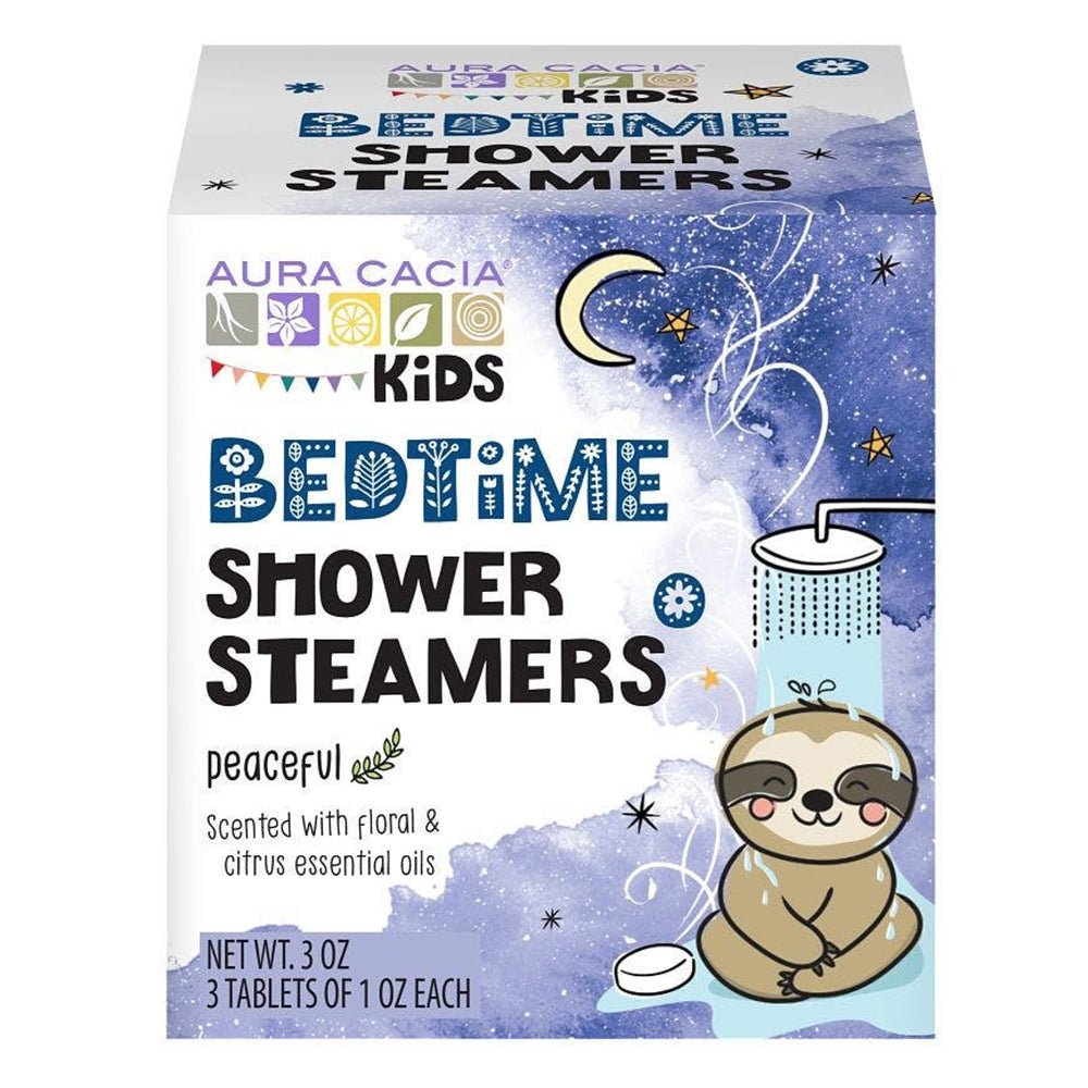 Aura Cacia Kids Bedtime Shower Steamers Floral Citrus Essential Oil Relaxing Scent Formula 3Oz