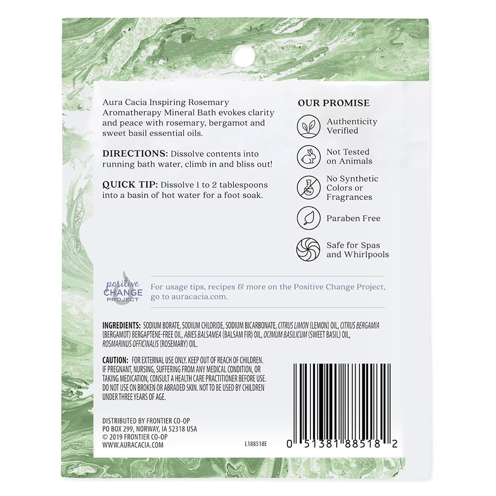 Aura Cacia Inspiration Aromatherapy Mineral Bath Rosemary Refresh 2.5Oz (70.9g)