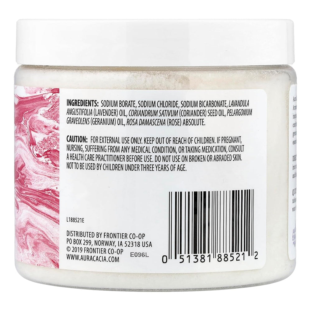 Aura Cacia Aromatherapy Mineral Bath Geranium Comforting Lavender and Rose 16Oz (454g)