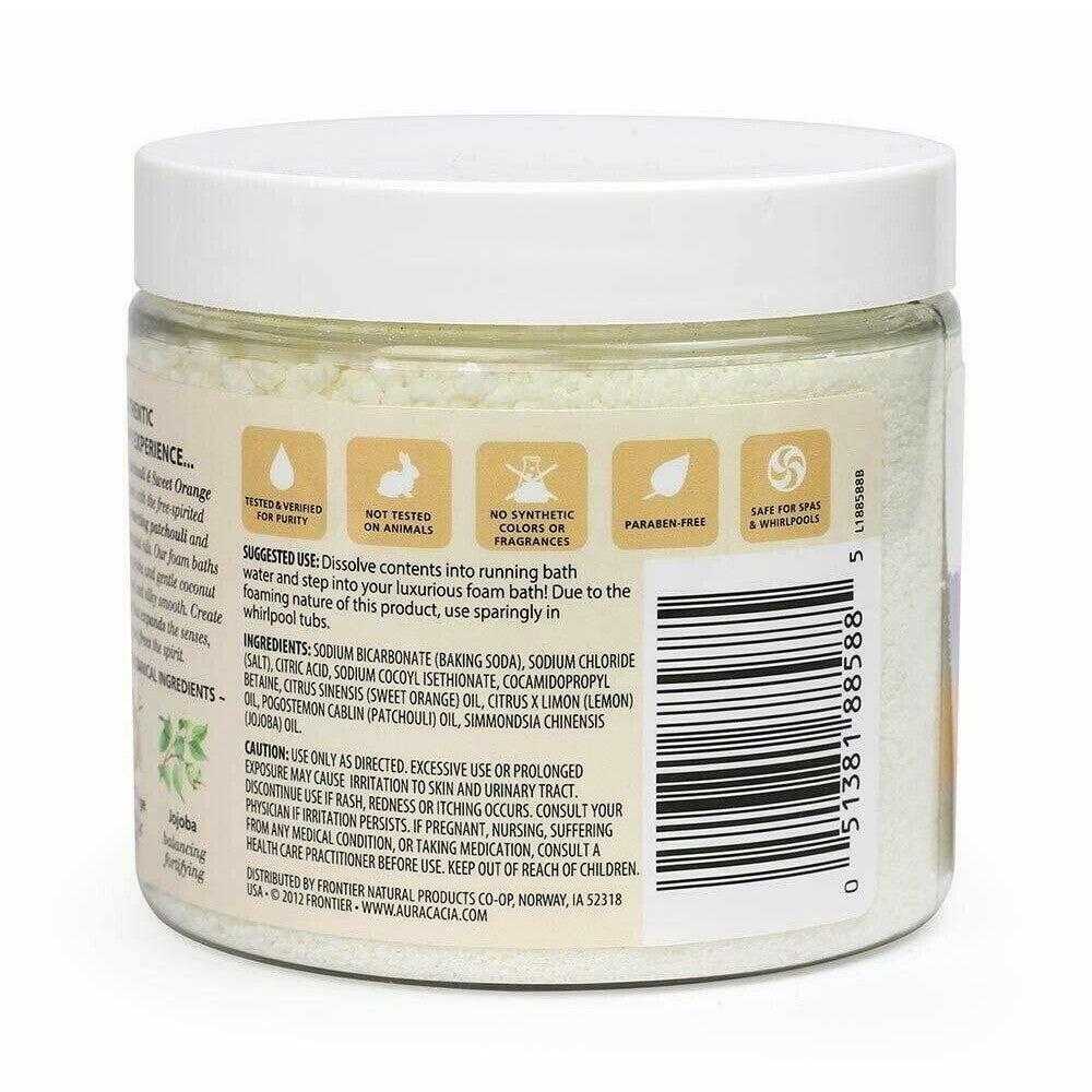 Aura Cacia Aromatherapy Foam Bath, Patchouli and Sweet Orange, 14 Oz